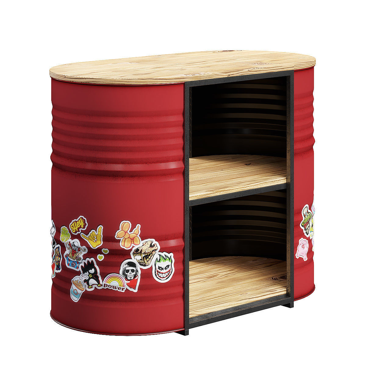 Barrel reception desk 3D model_6