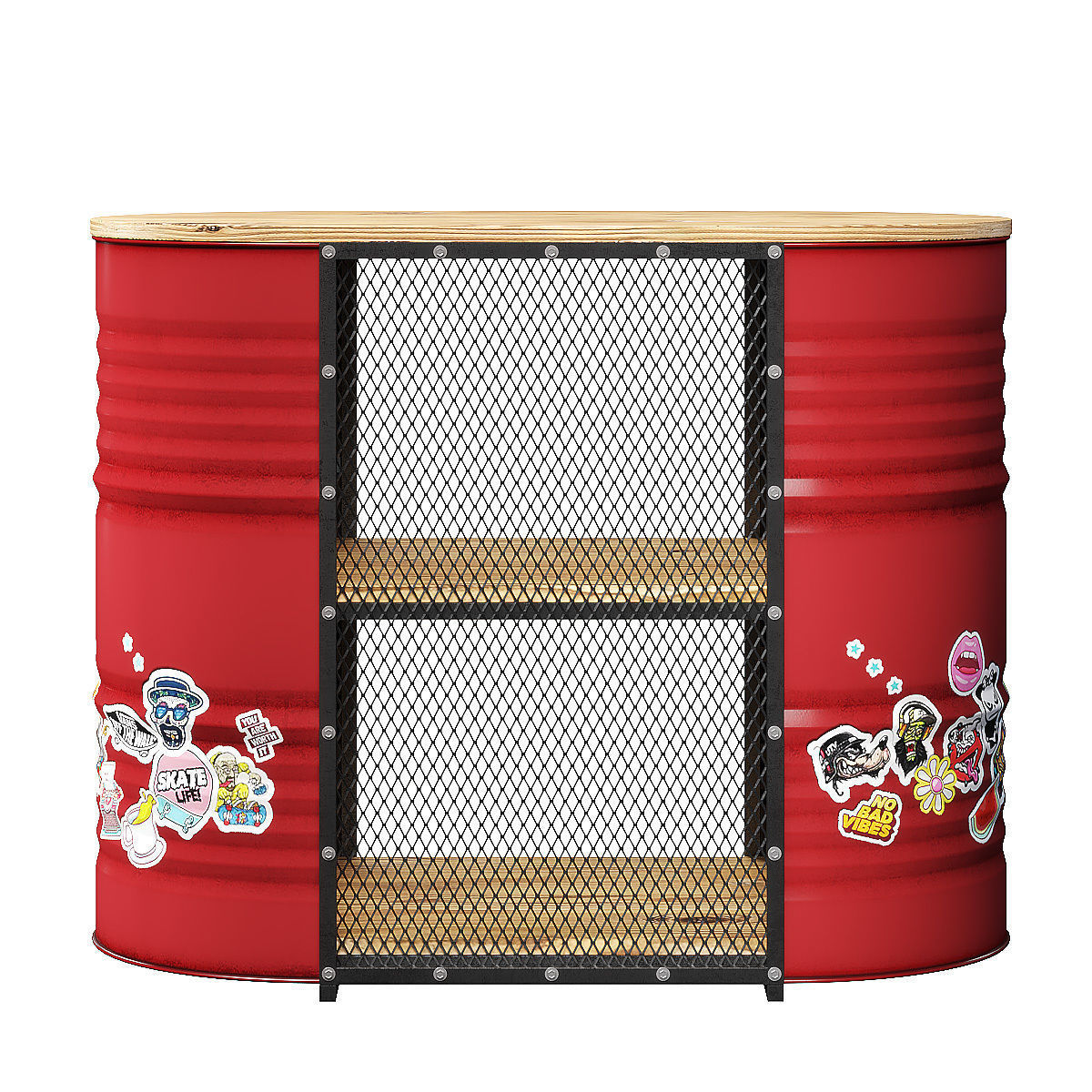 Barrel reception desk 3D model_4