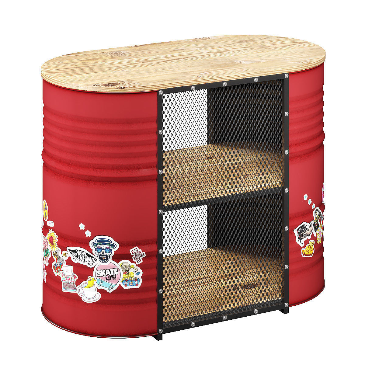 Barrel reception desk 3D model_8