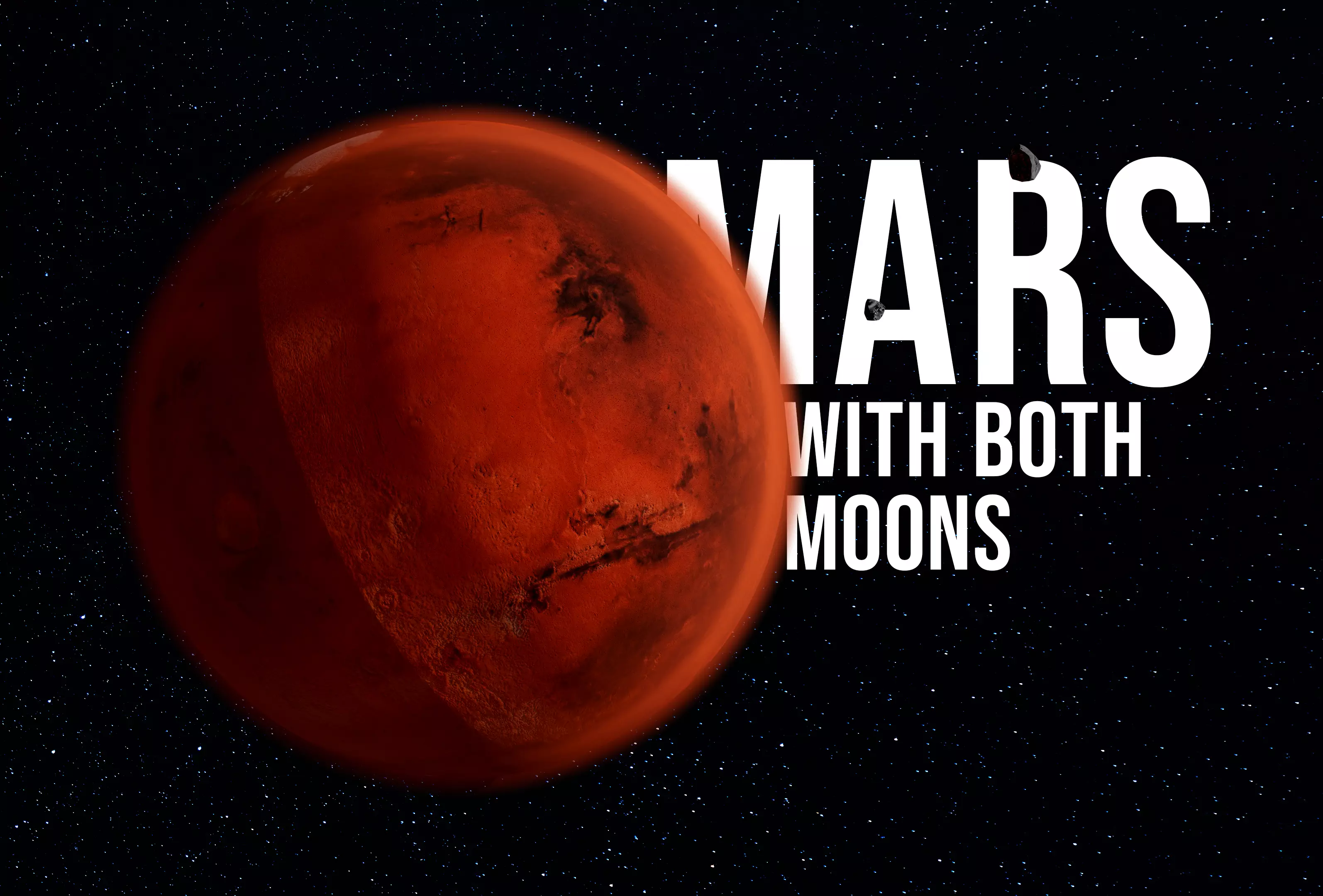 Mars with both moons Daimos and Phobos 3D model_0