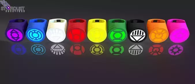 Lantern Corps LED rings Set All 9  3D print model