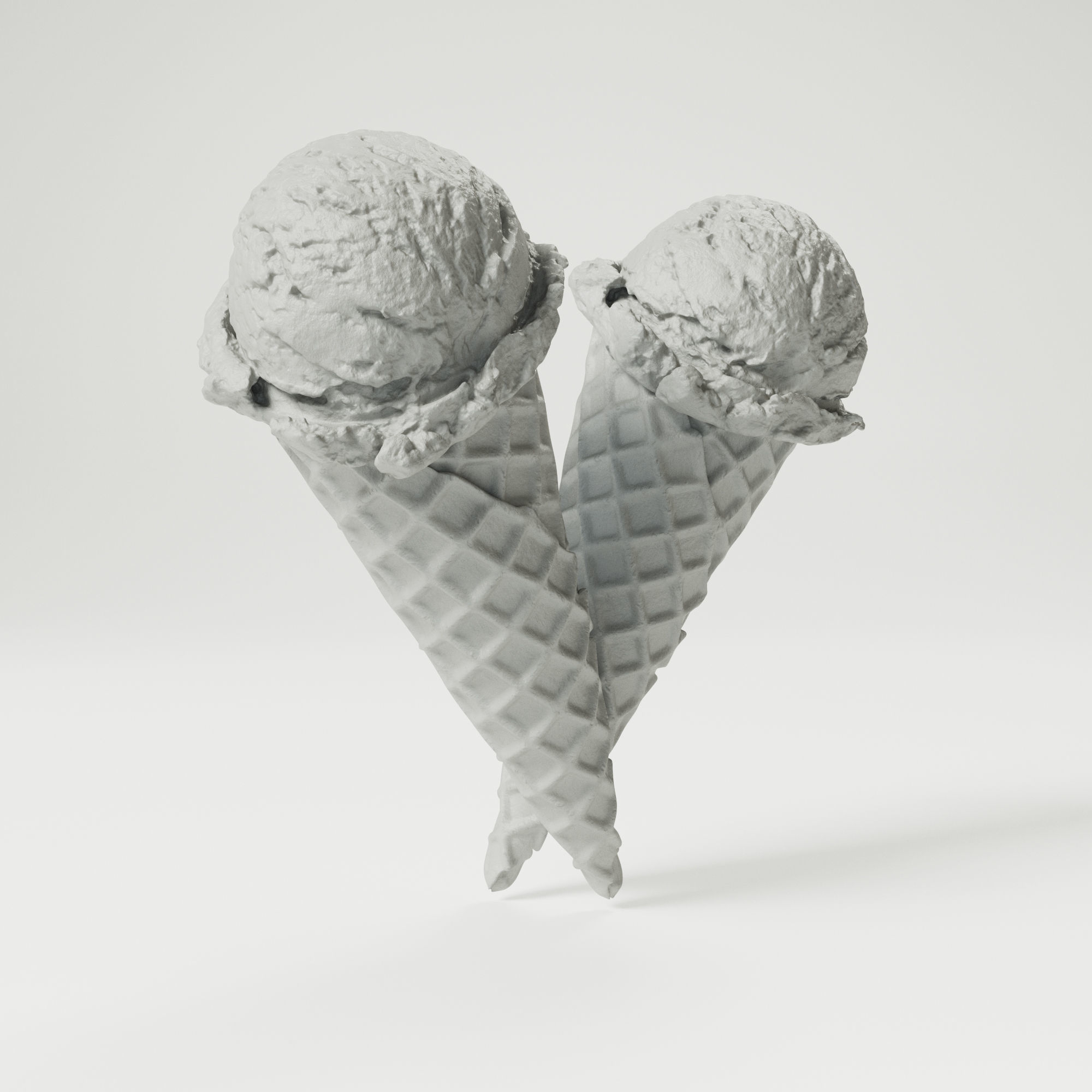 Ice Cream Cone 02 3D model_3
