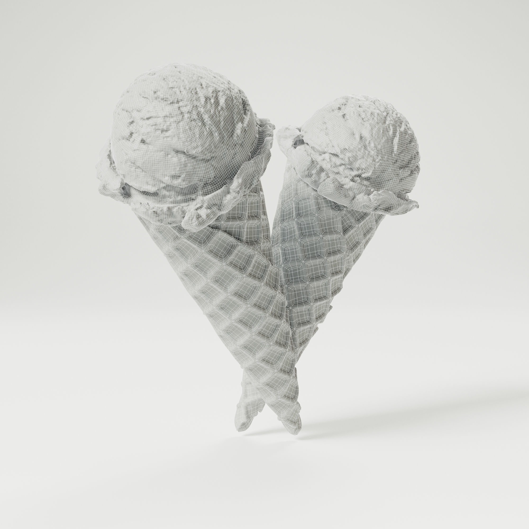 Ice Cream Cone 02 3D model_1