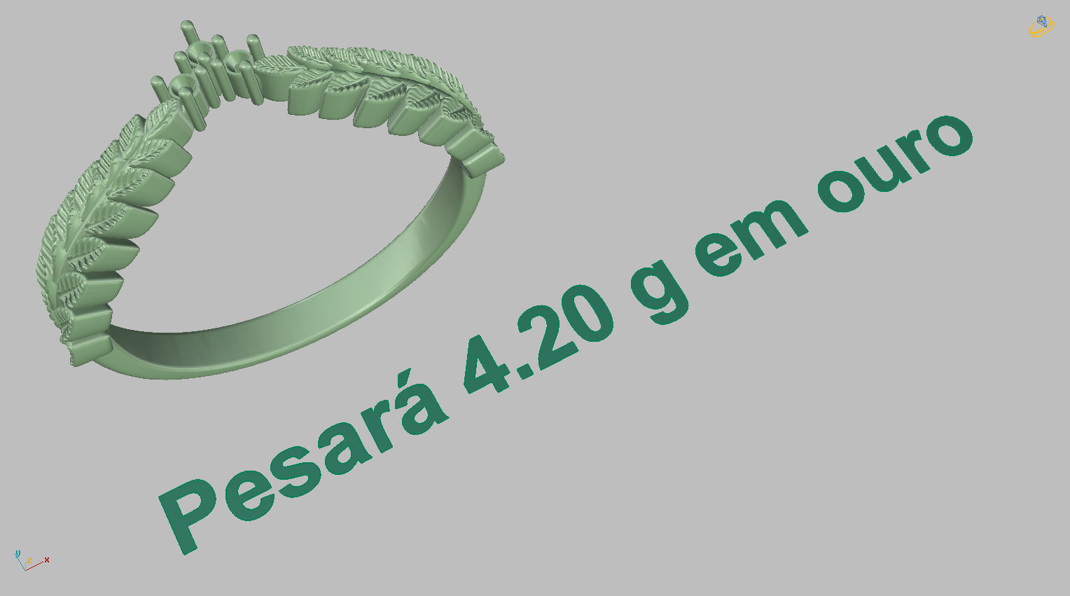 Ring Leaves Twig 3D print model_12