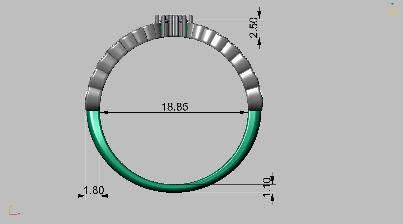 Ring Leaves Twig 3D print model_9