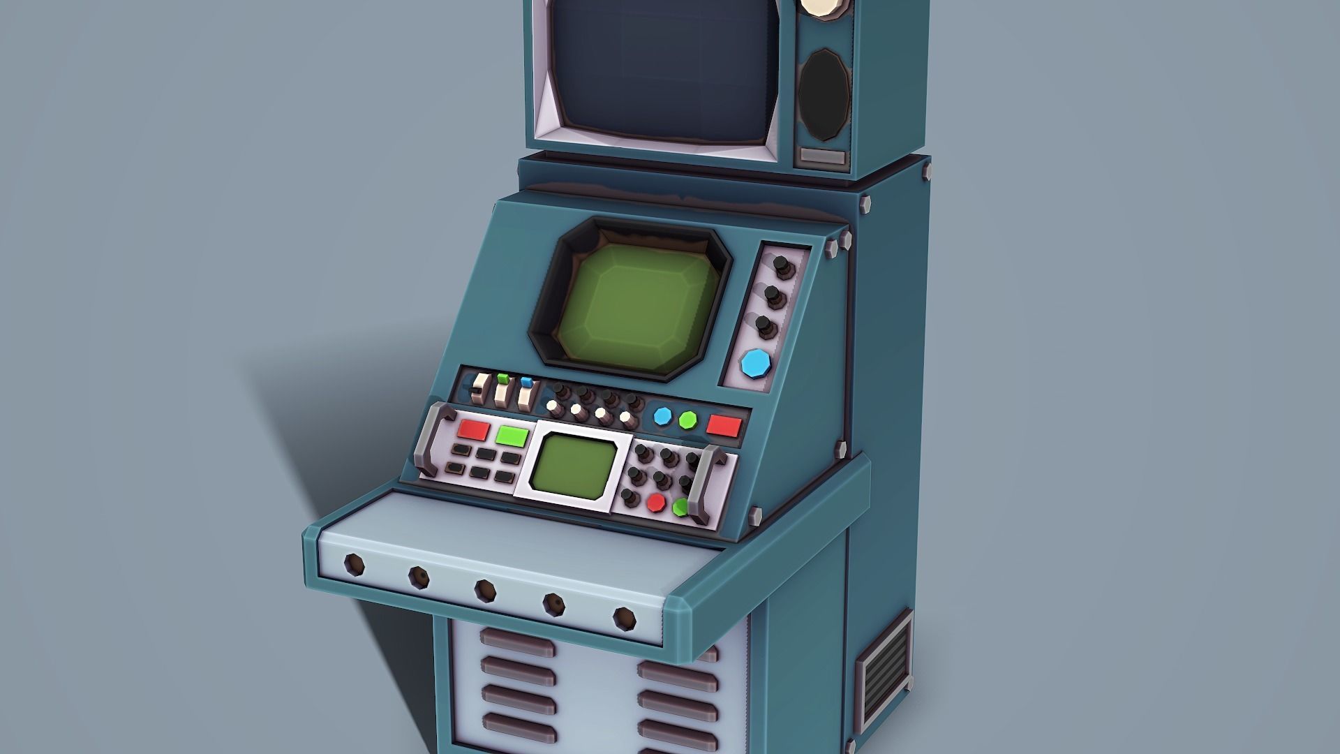Retro Computer - Low Poly Mobile Ready Low-poly 3D model_3