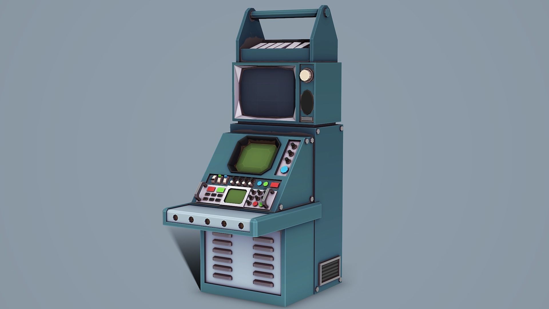 Retro Computer - Low Poly Mobile Ready Low-poly 3D model_1
