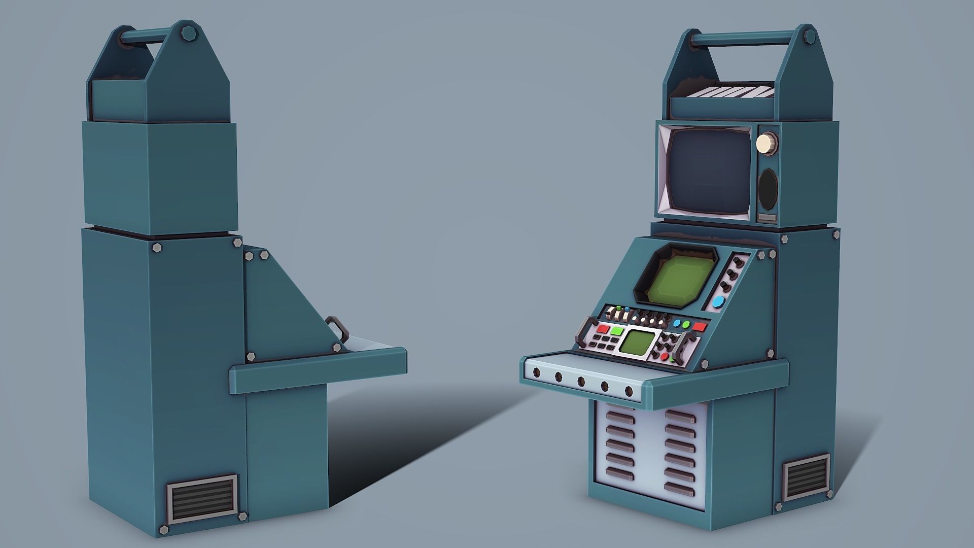 Retro Computer - Low Poly Mobile Ready Low-poly 3D model_2