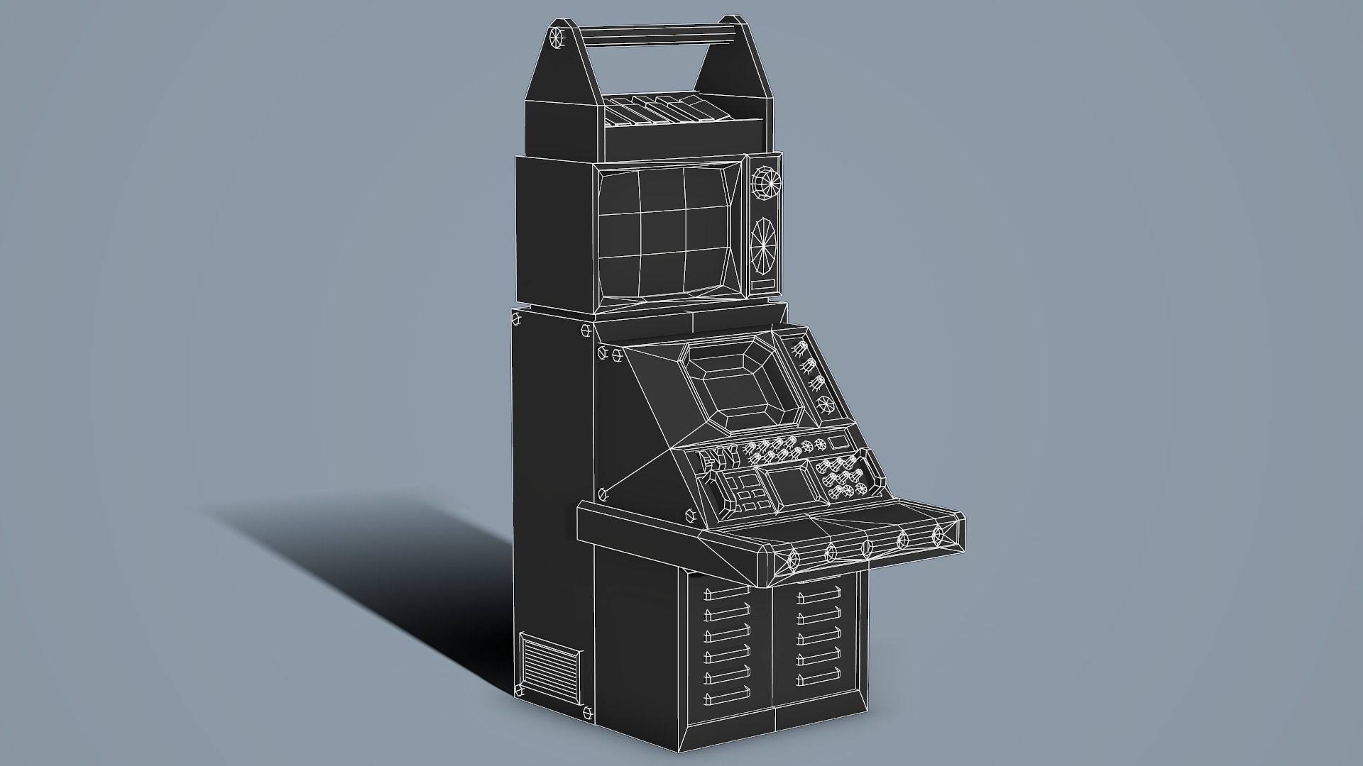 Retro Computer - Low Poly Mobile Ready Low-poly 3D model_7