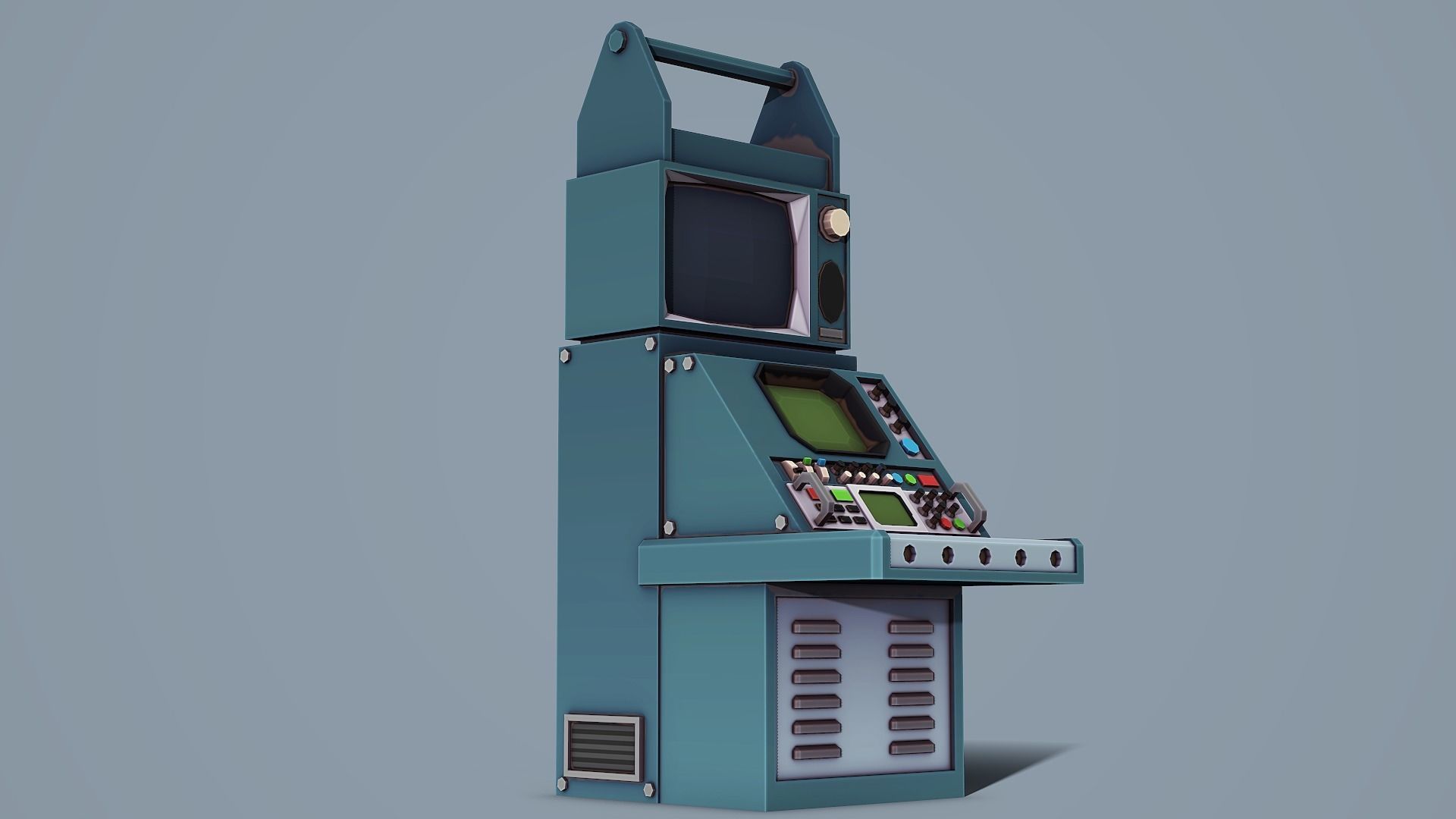 Retro Computer - Low Poly Mobile Ready Low-poly 3D model_5