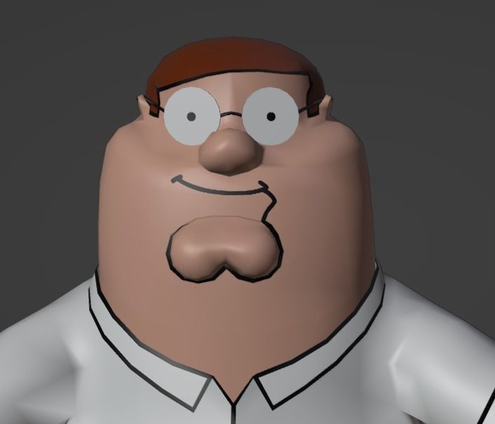 Family Guy Peter Griffin HD Model Low-poly 3D model_3