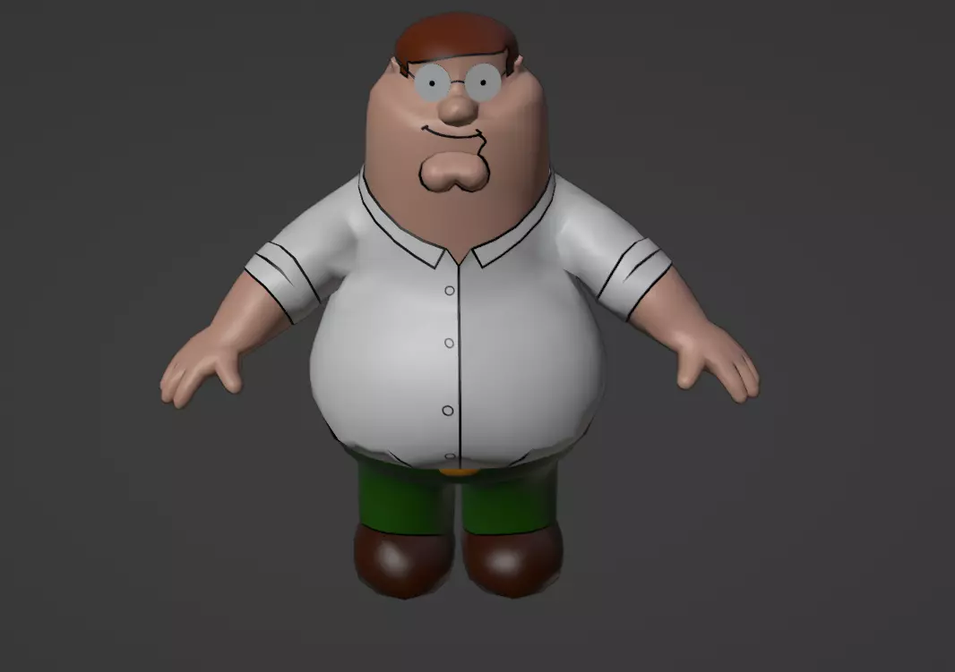 Family Guy Peter Griffin HD Model Low-poly 3D model_0