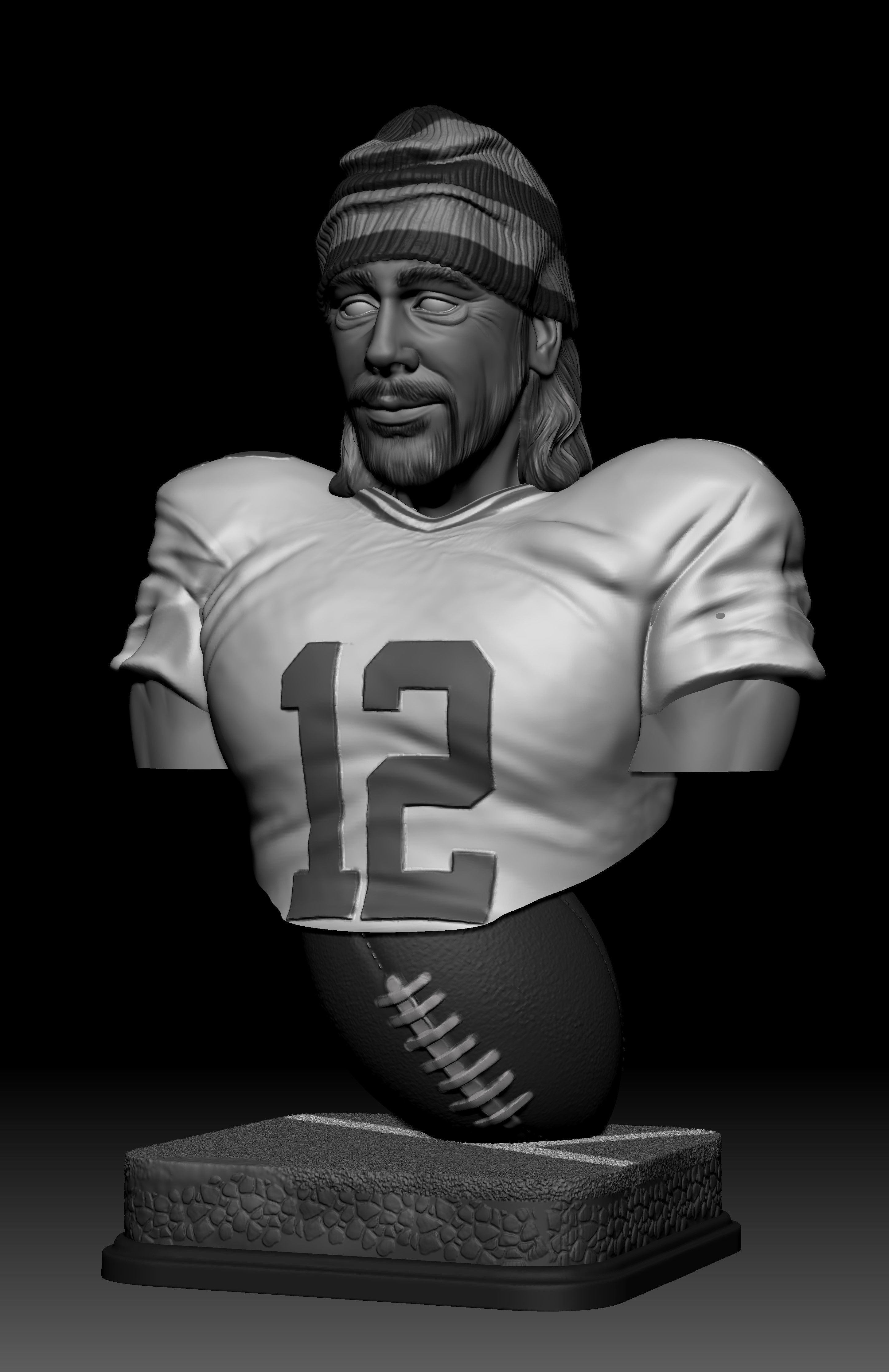 aaron rodgers bust 3D print model_1