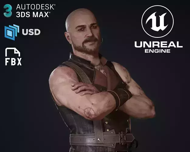 Character Pirate Low-poly 3D model