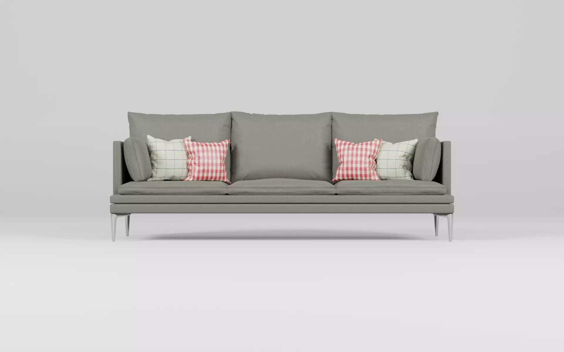 Stylish Gray Fabric Sofa Model Free 3D model_0