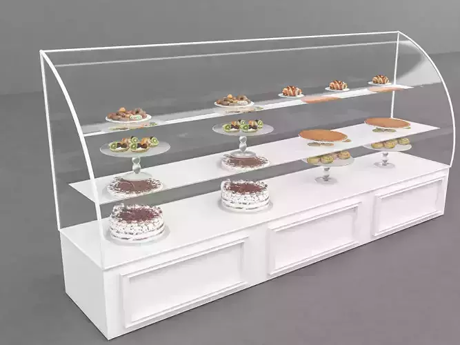 Showcase with pastries 