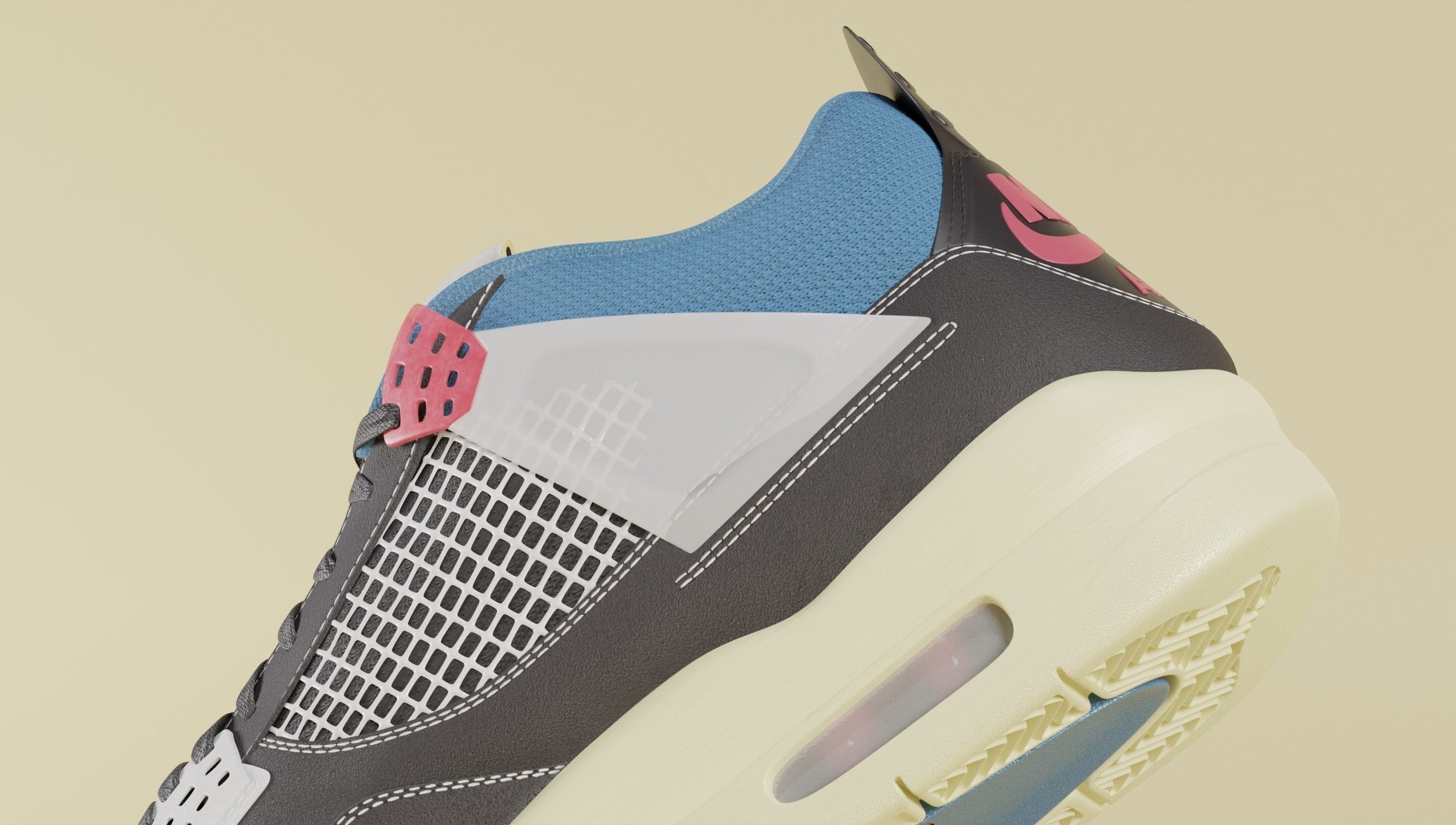 Jordan 4 Retro Complete Pack 3D Model Collection_36