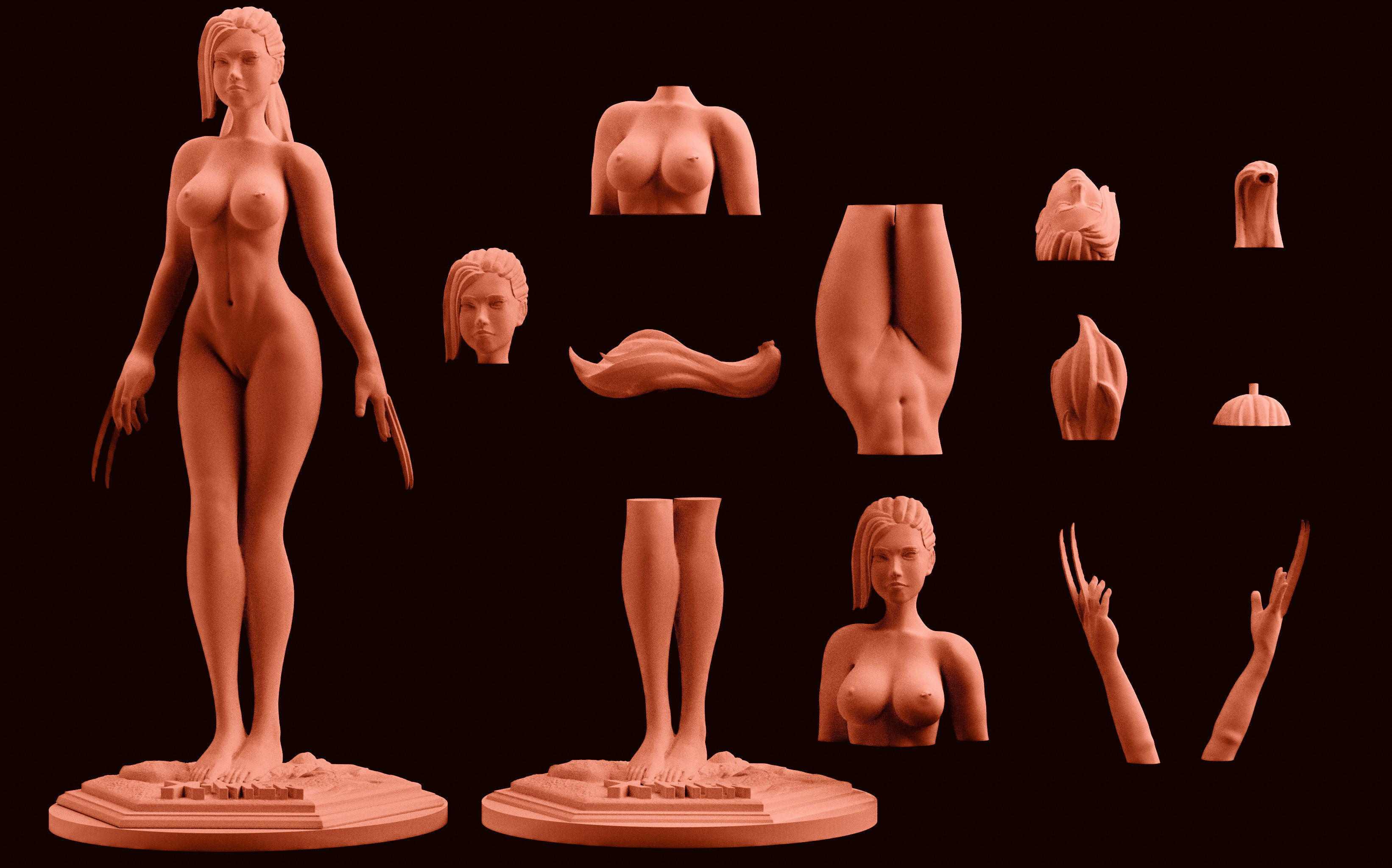 X-Men X-23 Femme Fatale Statue 3D print model_9