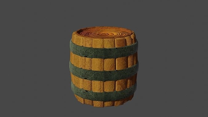 Medieval Barrel Low-poly 3D model