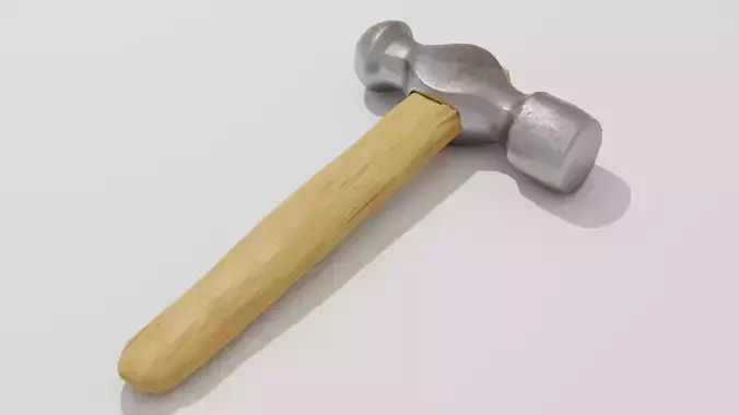 Hammer with wooden handle