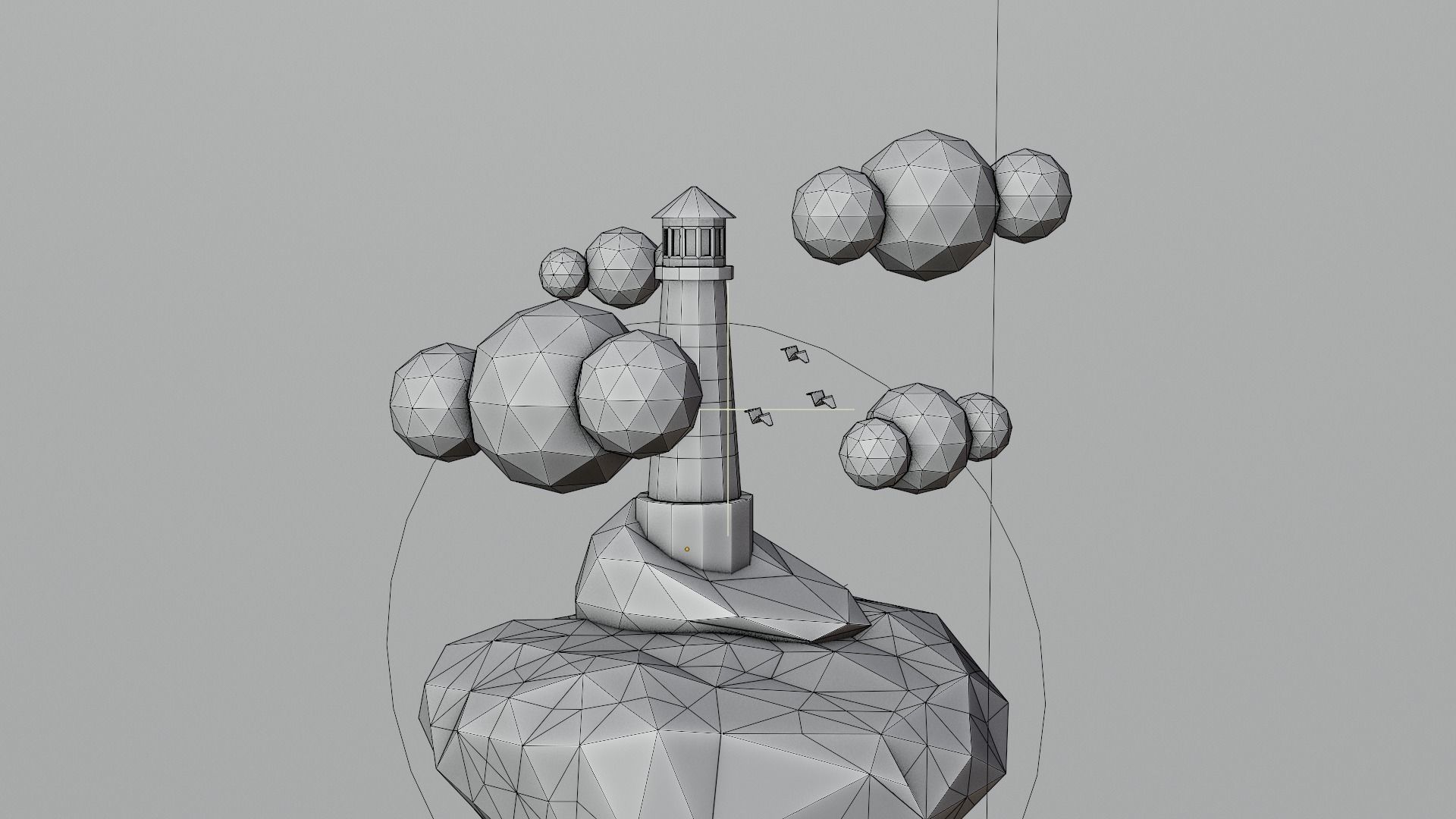 Low Poly Lighthouse Island - Stylized 3D Scene Pack Low-poly 3D model_2