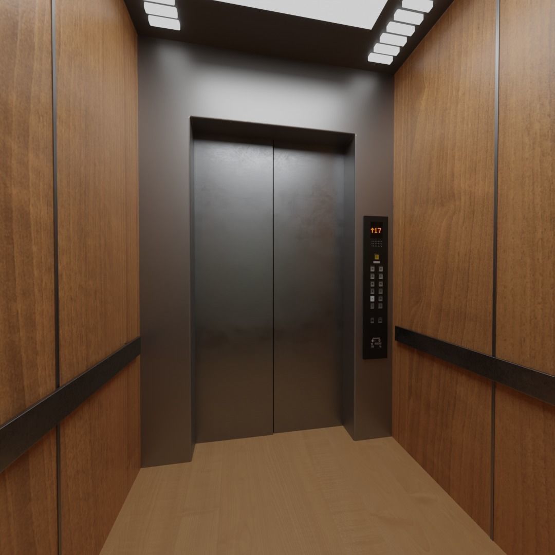 Elevator and building 3D model_2