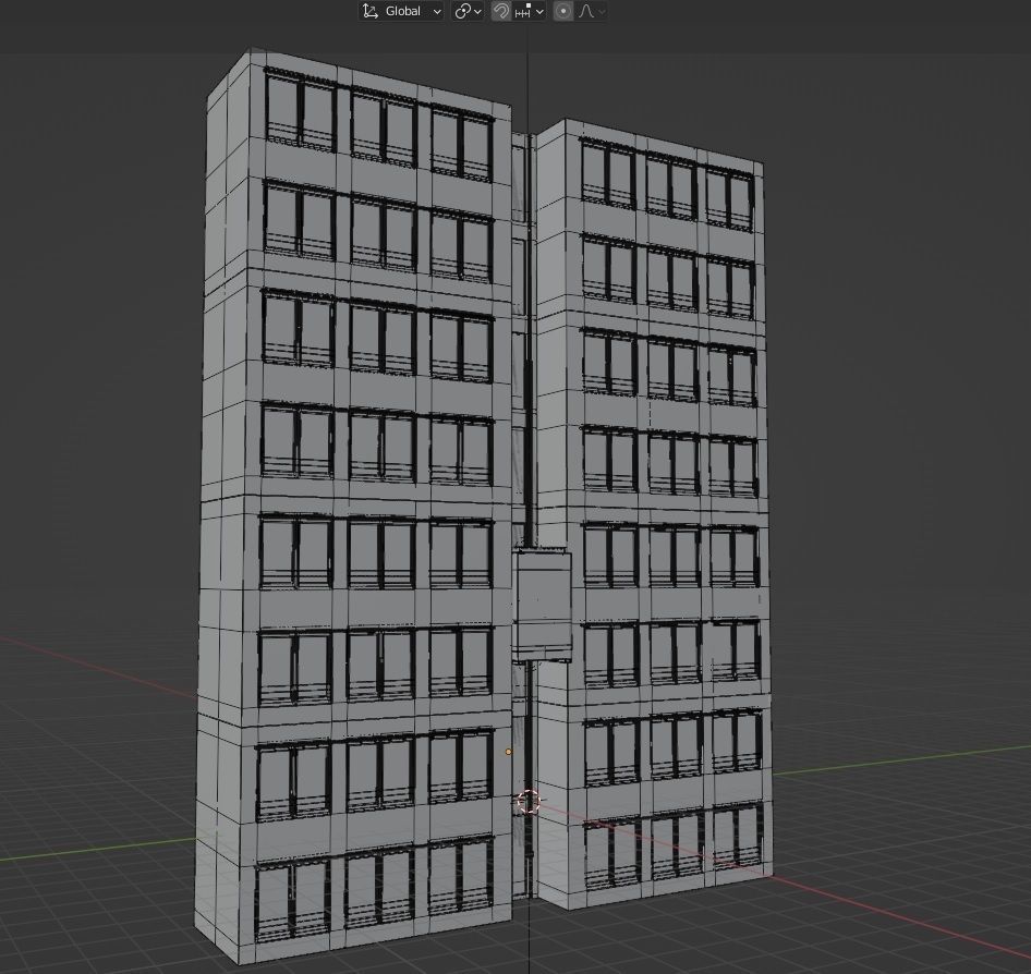 Elevator and building 3D model_8