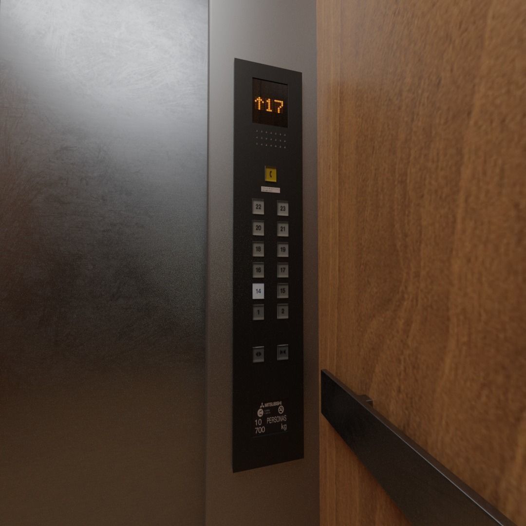 Elevator and building 3D model_3