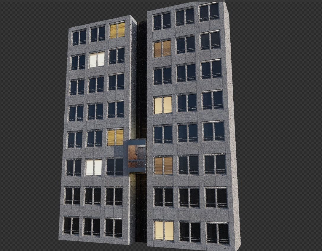 Elevator and building 3D model_11