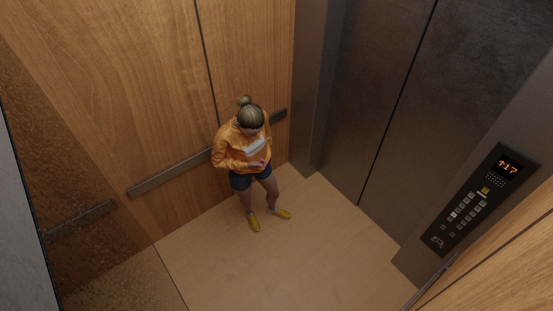 Elevator and building 3D model_4