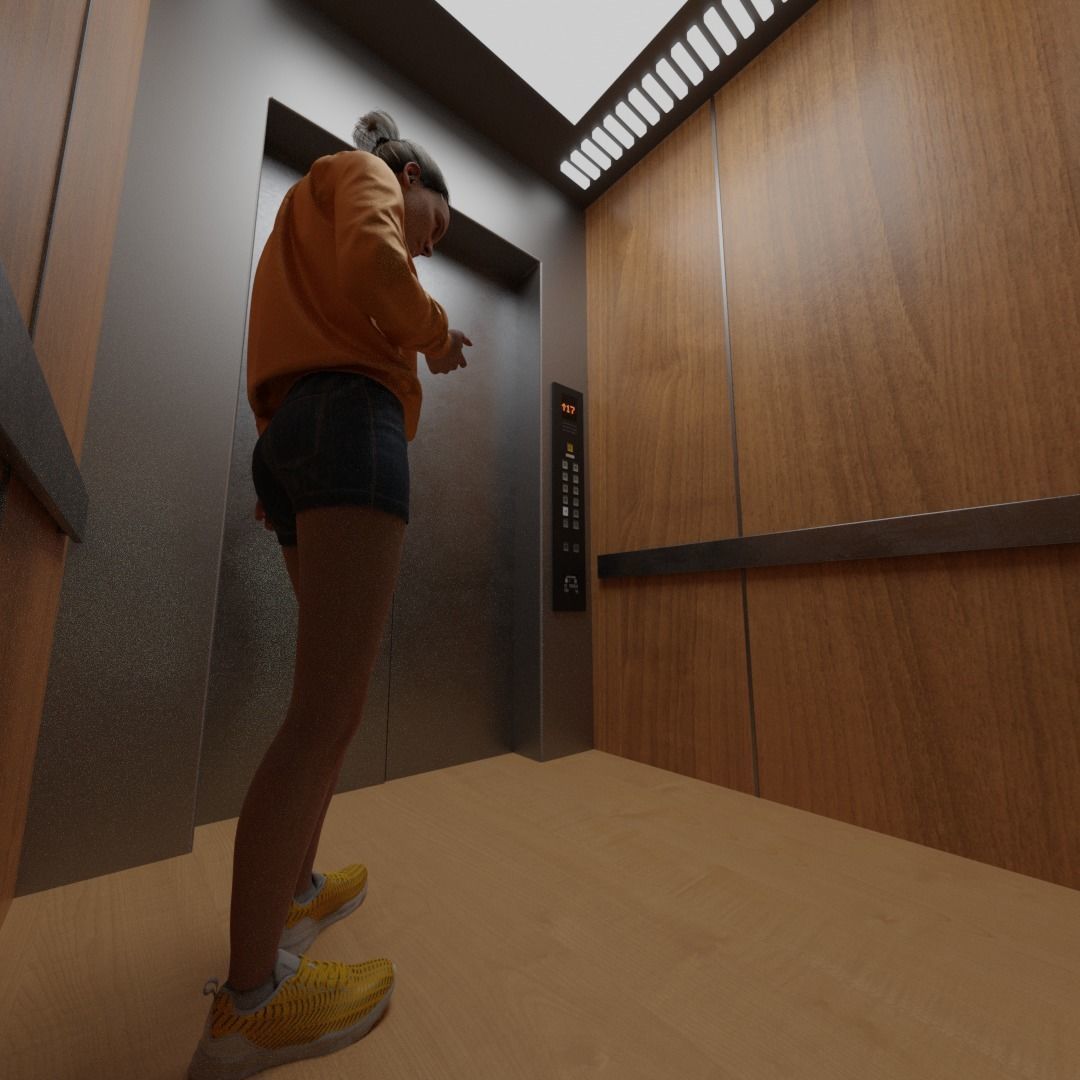 Elevator and building 3D model_5