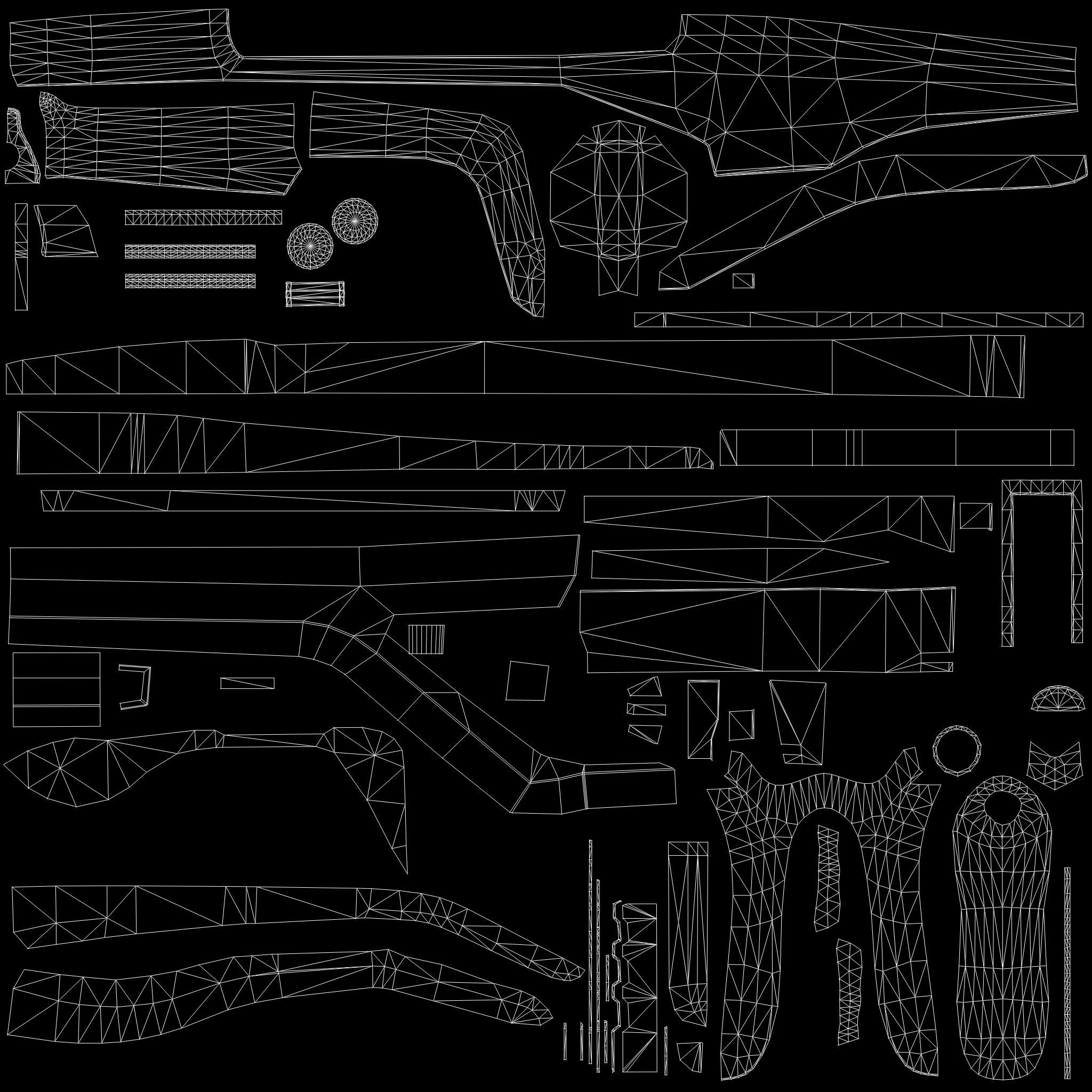 Sci Fi gun Low-poly 3D model_4