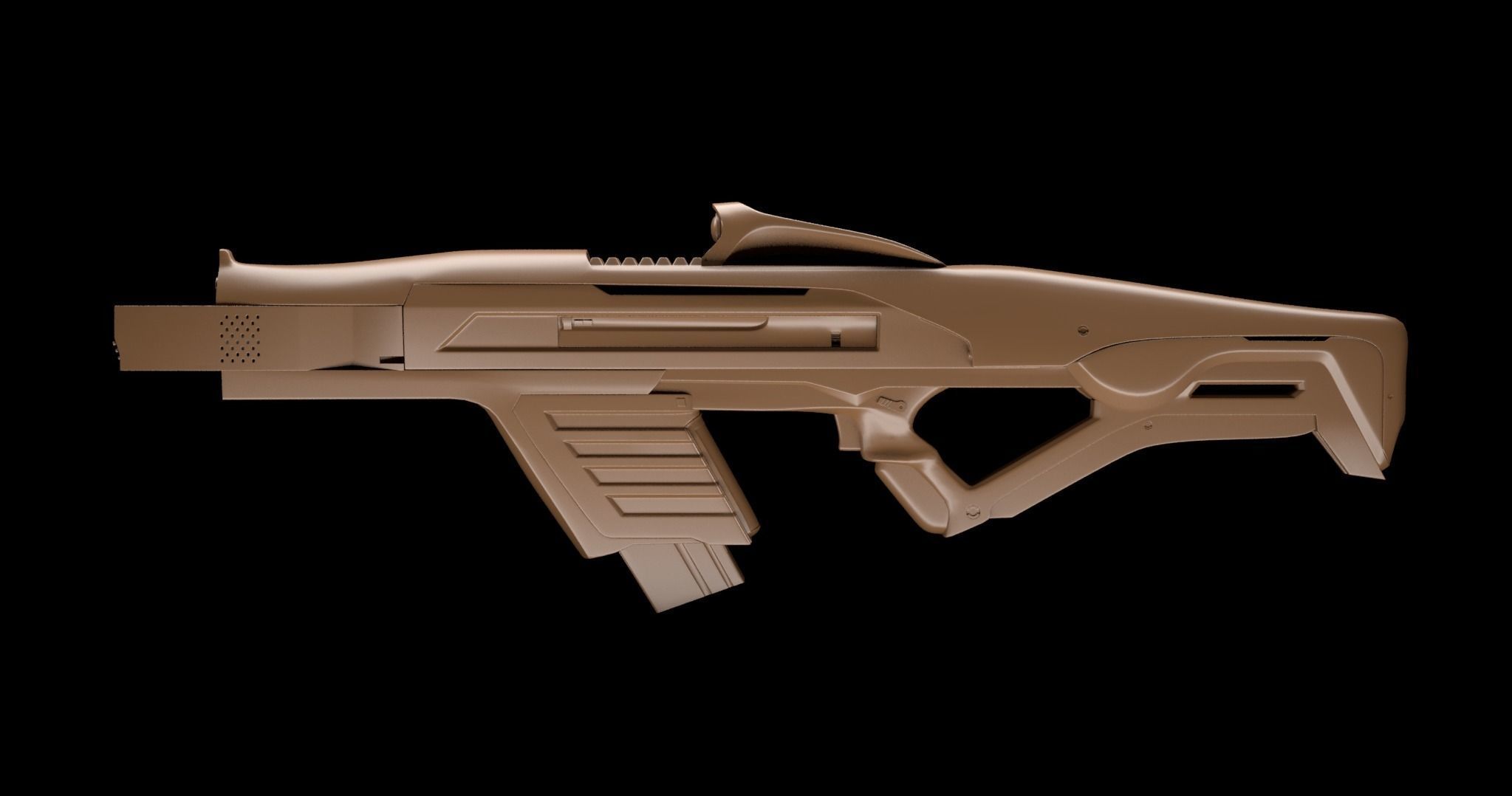 Sci Fi gun Low-poly 3D model_3