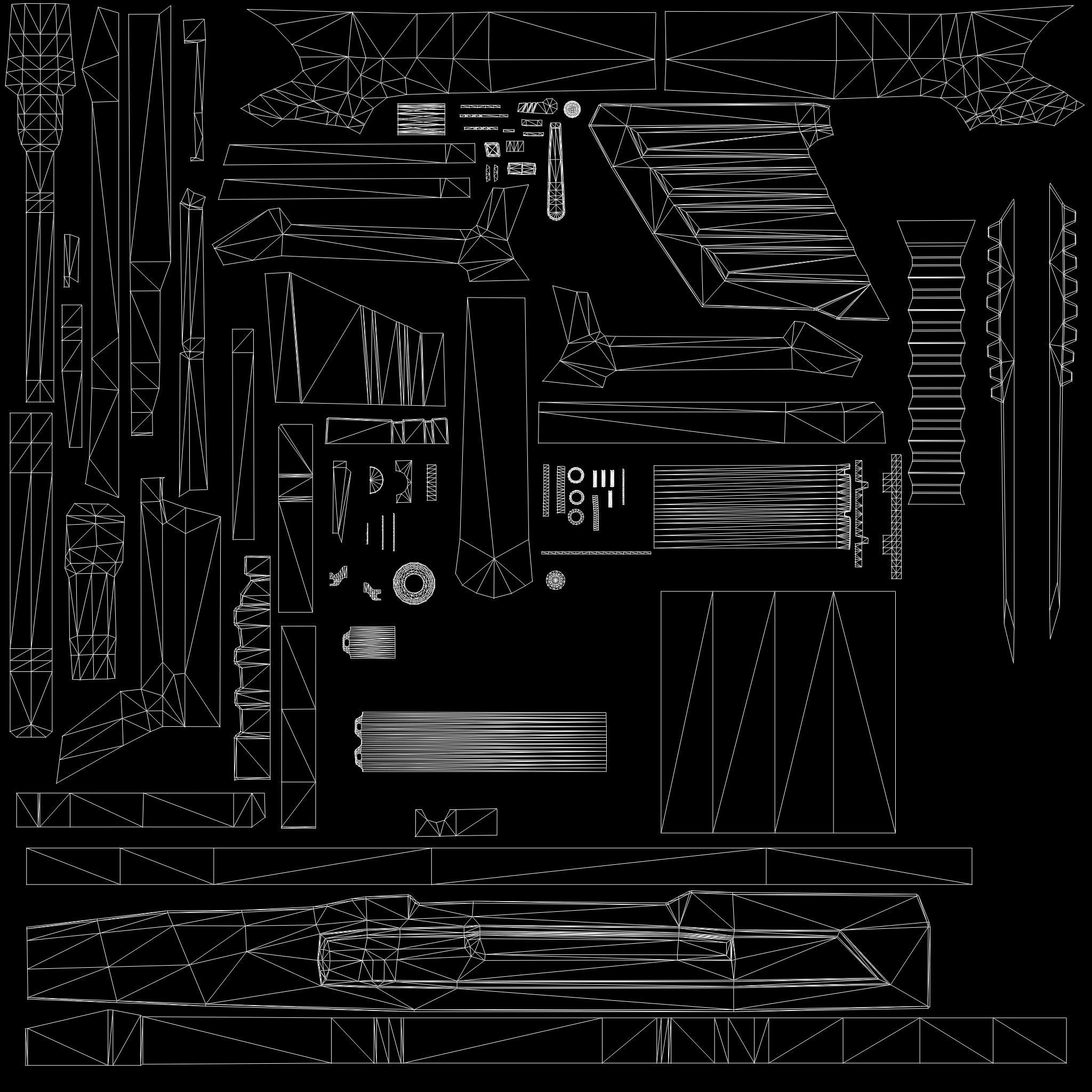 Sci Fi gun Low-poly 3D model_5