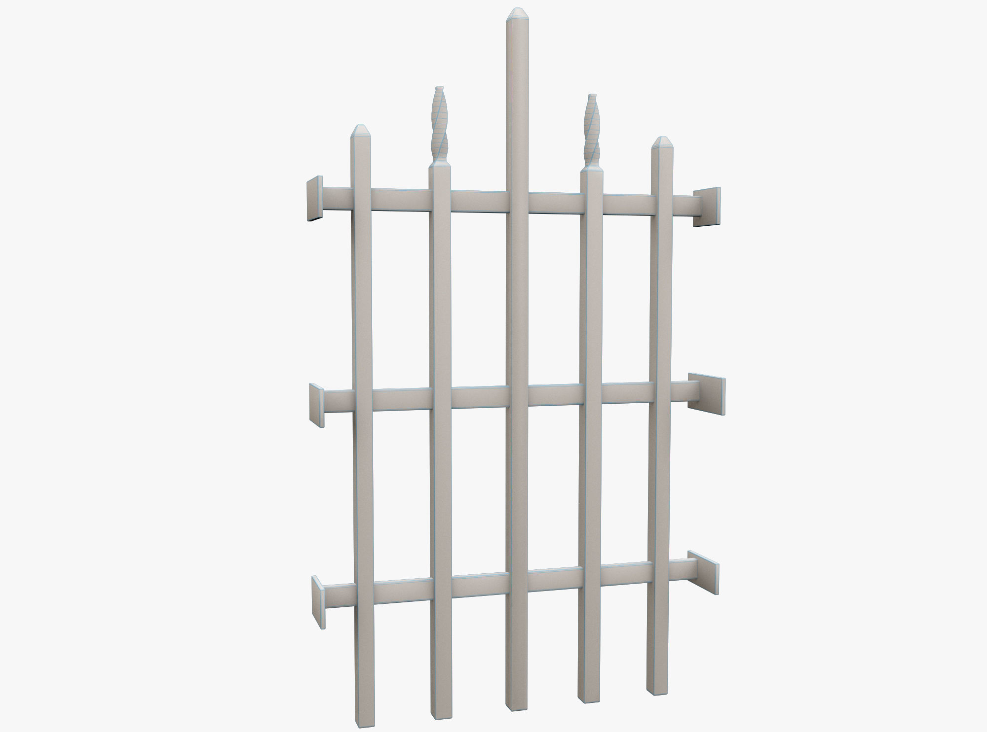 Medieval window Low-poly 3D model_3