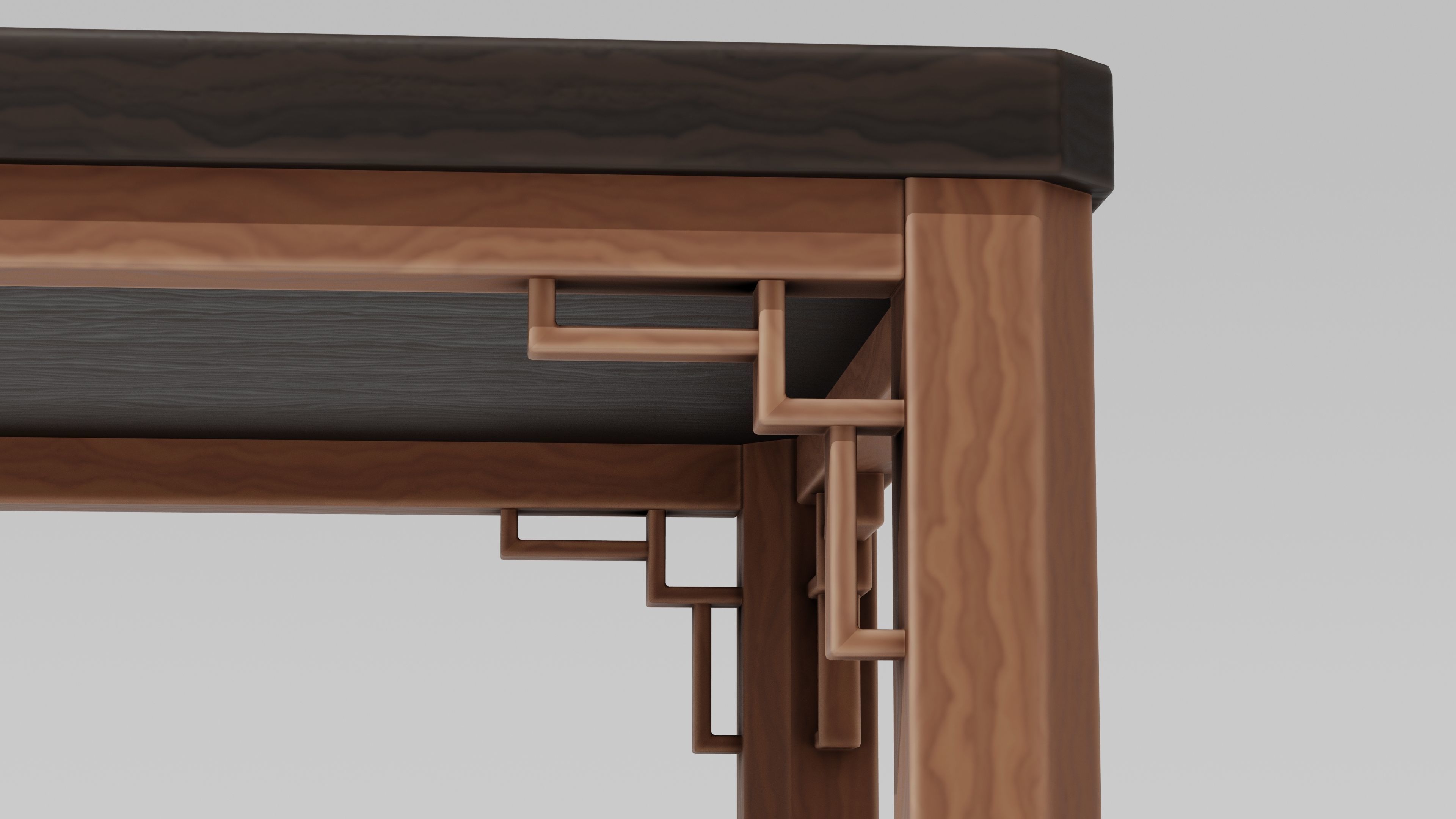 Japanese Furniture Kit - Coffee table Low-poly 3D model_3