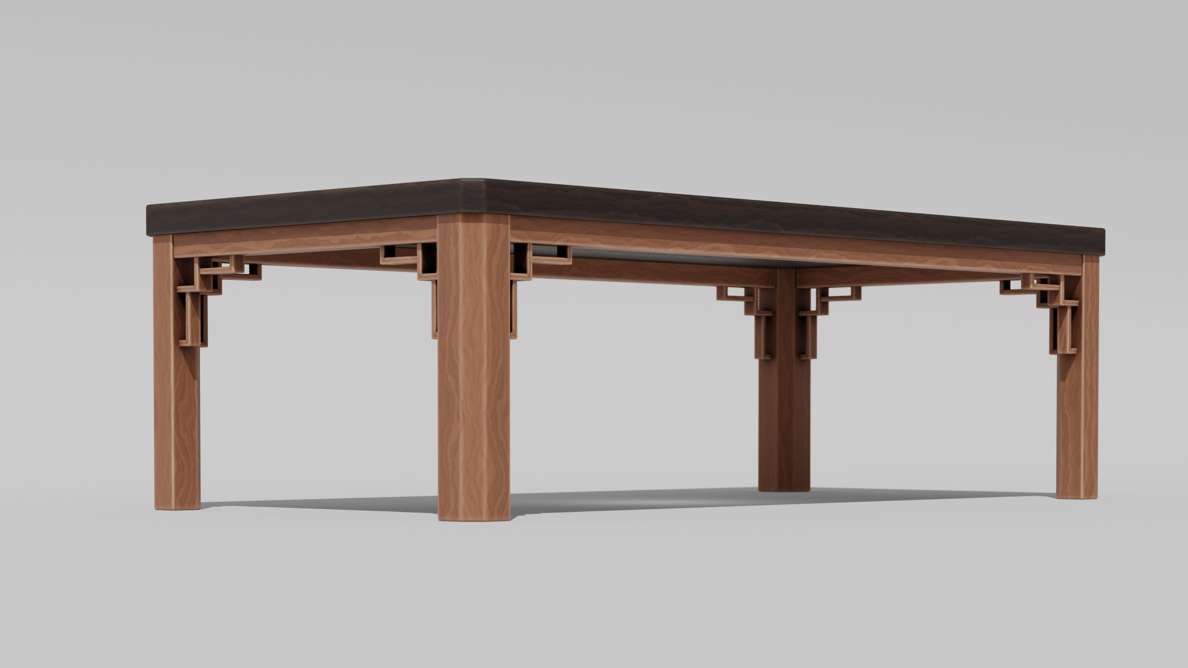Japanese Furniture Kit - Coffee table Low-poly 3D model_1
