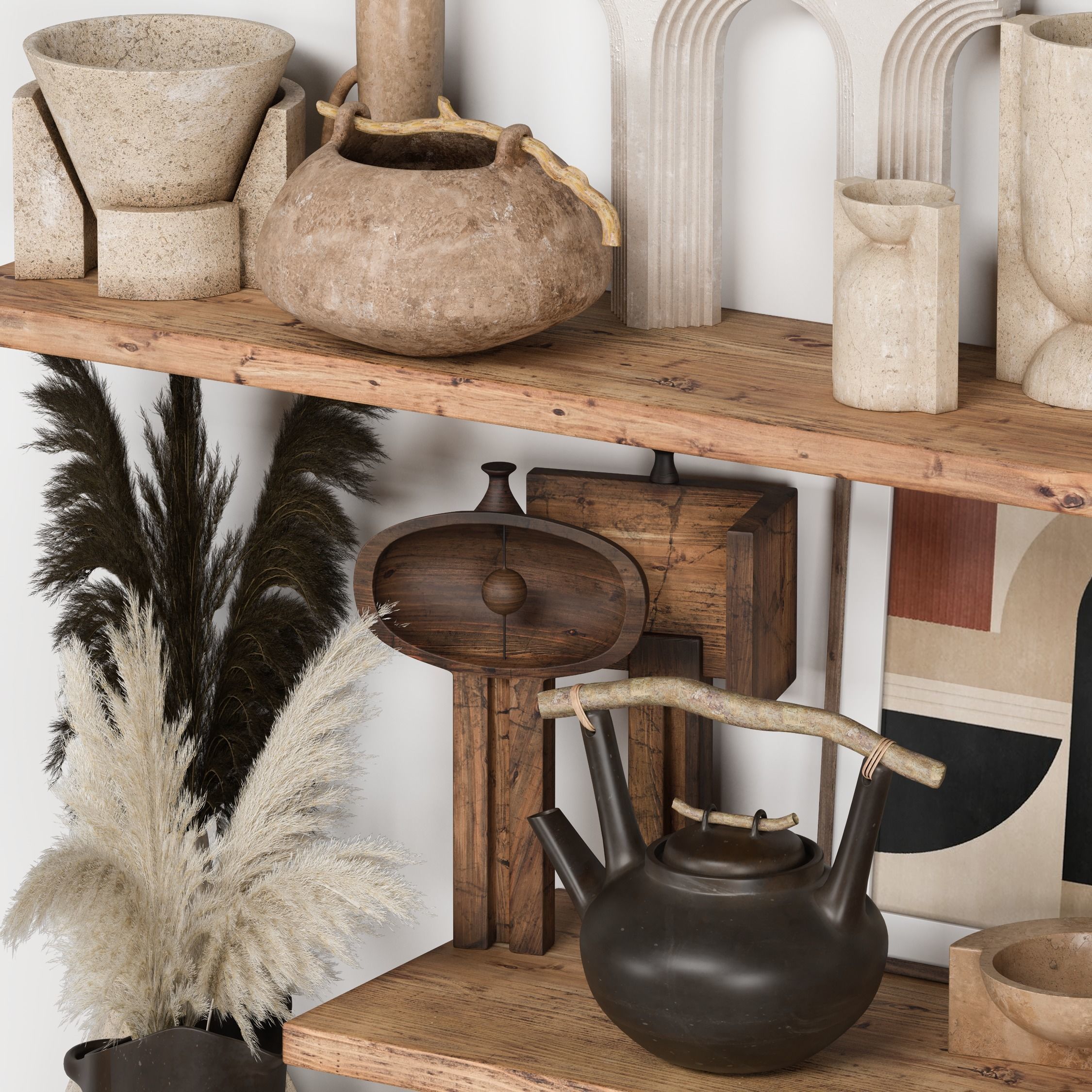 Decorative Set Rustic style 08 3D model_1