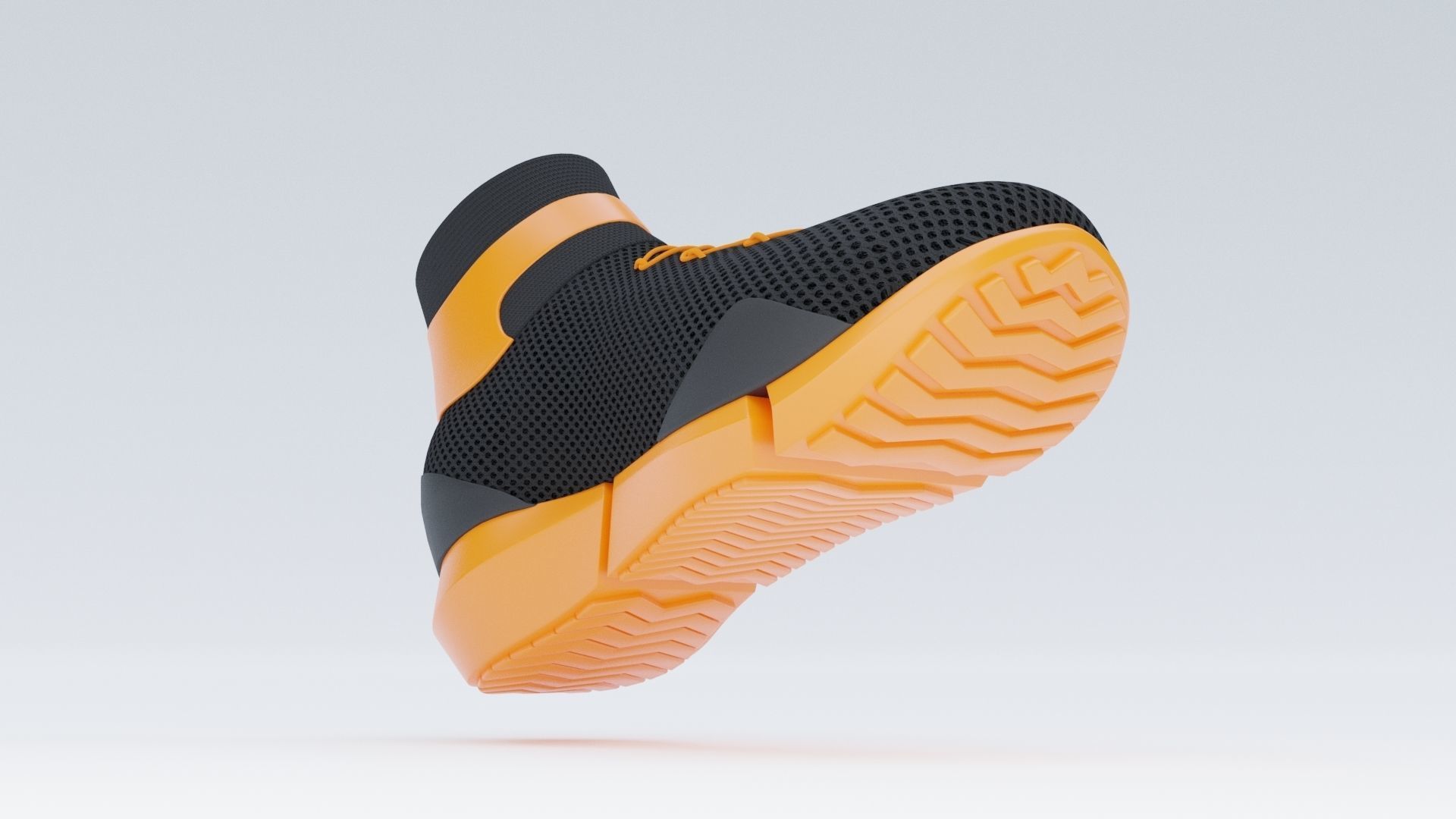 Sneakers orange sneaker Low-poly 3D model_5
