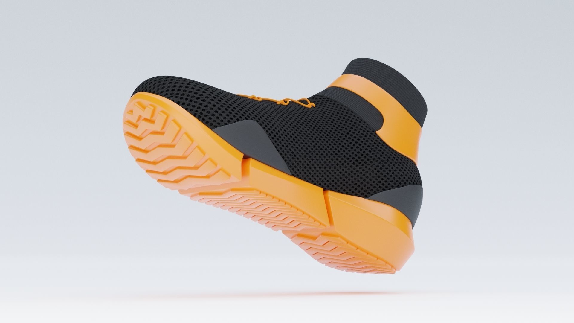 Sneakers orange sneaker Low-poly 3D model_4