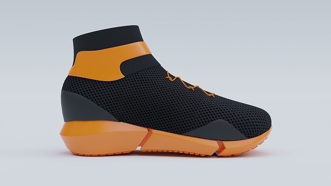 Sneakers orange sneaker Low-poly 3D model