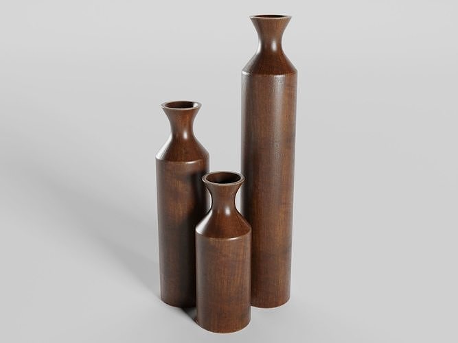Wooden Decor Vase 3D model
