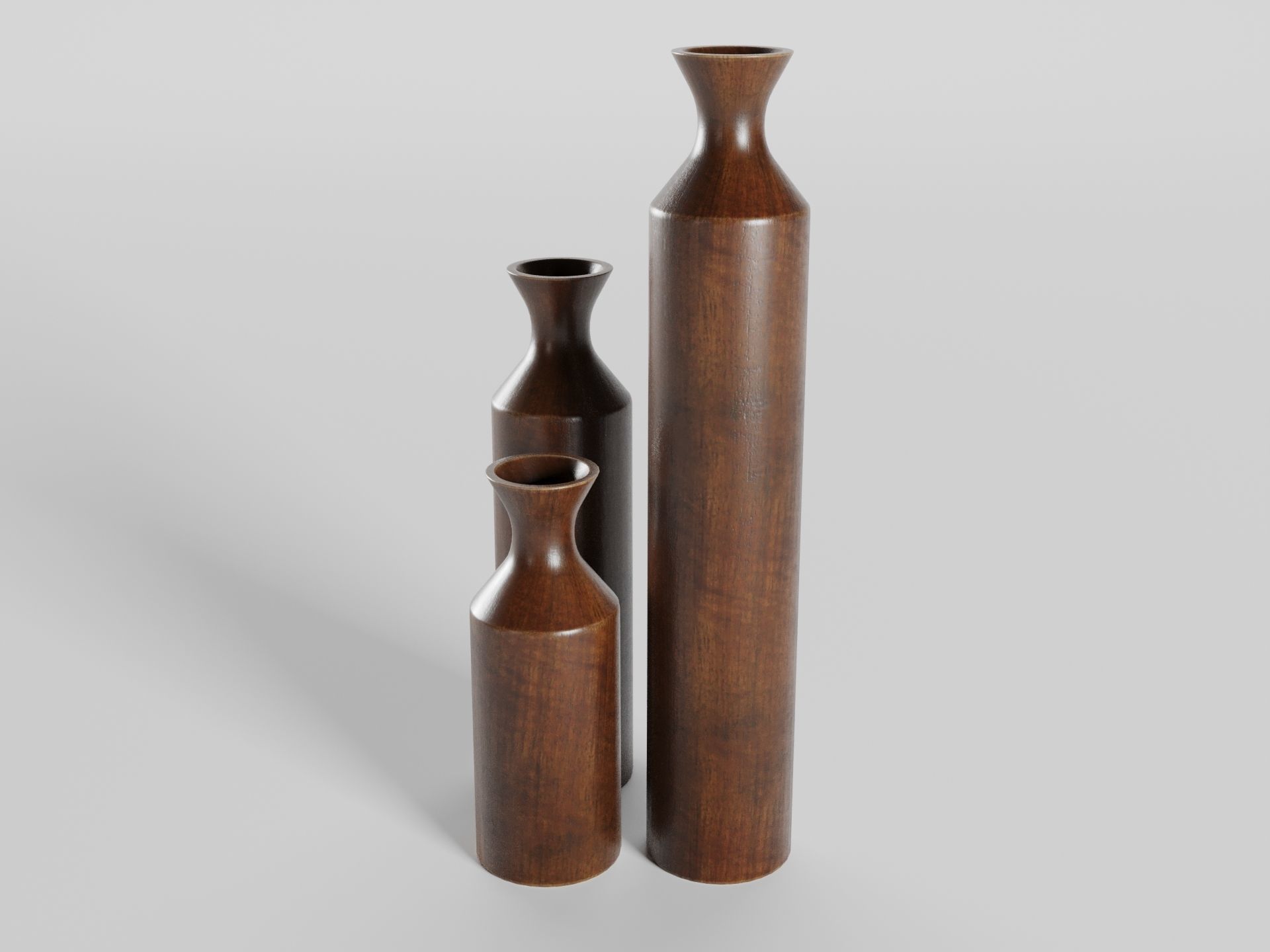 Wooden Decor Vase 3D model_2