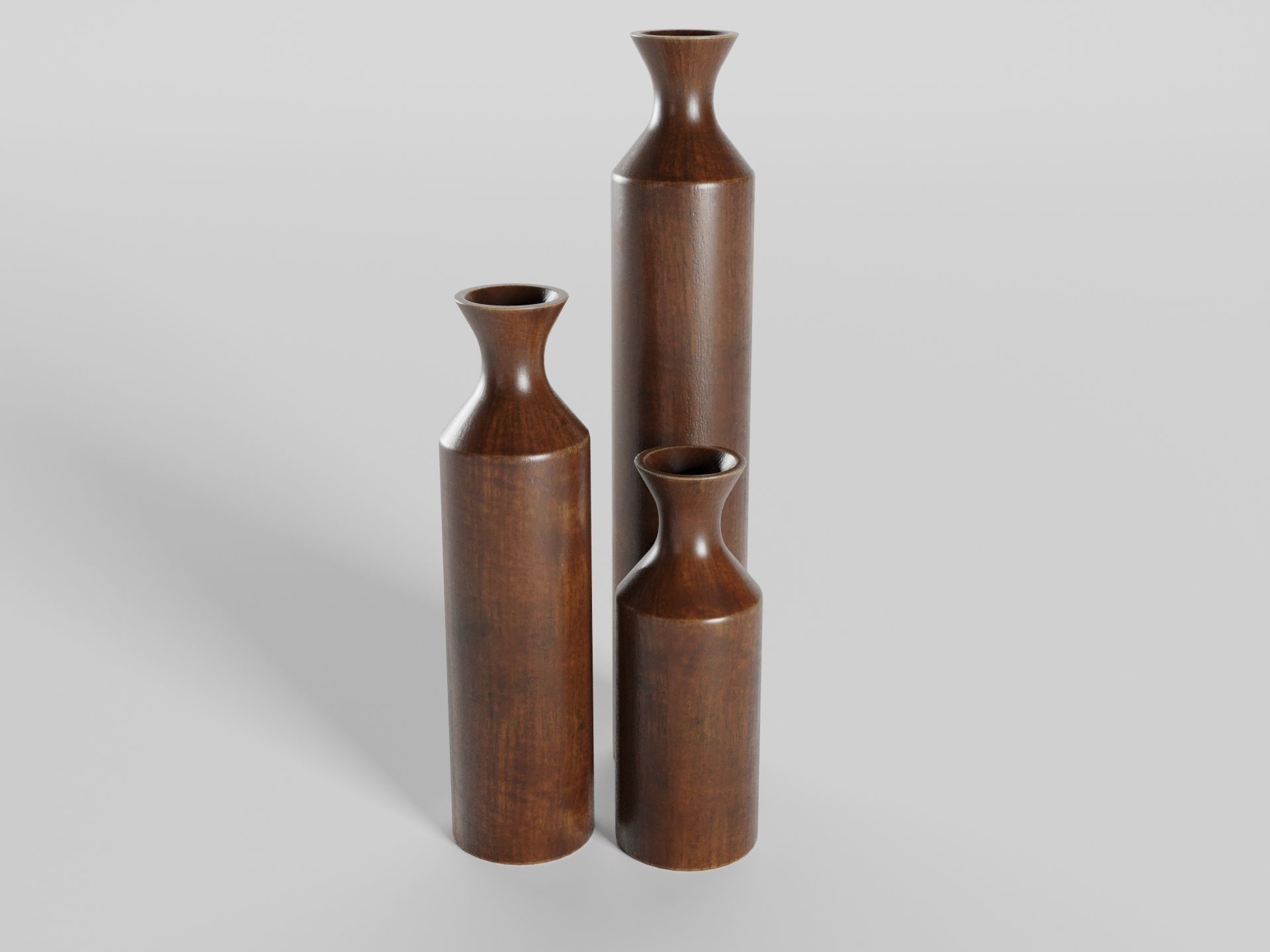 Wooden Decor Vase 3D model_1