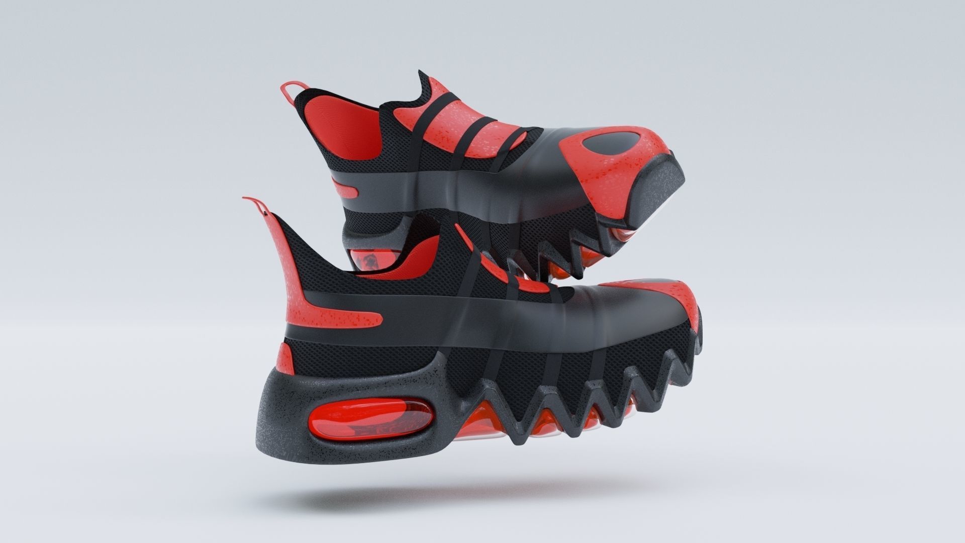 Sneakers sneaker with claws Low-poly 3D model_8