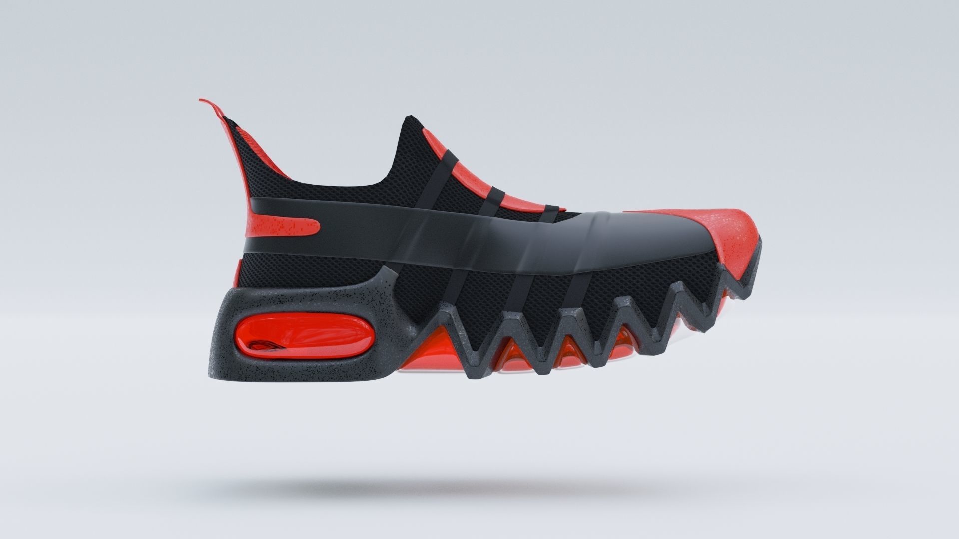 Sneakers sneaker with claws Low-poly 3D model_1