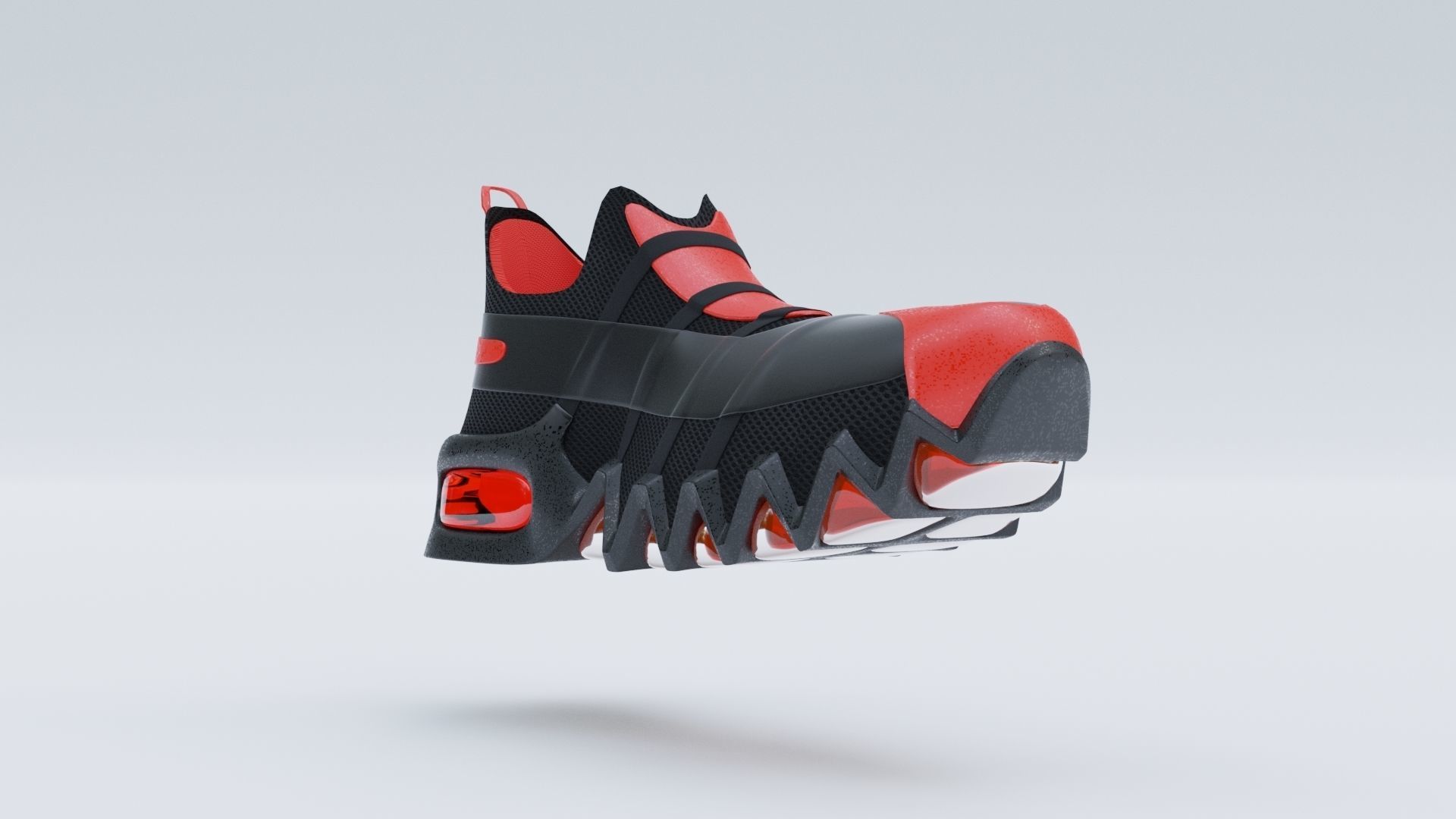 Sneakers sneaker with claws Low-poly 3D model_2