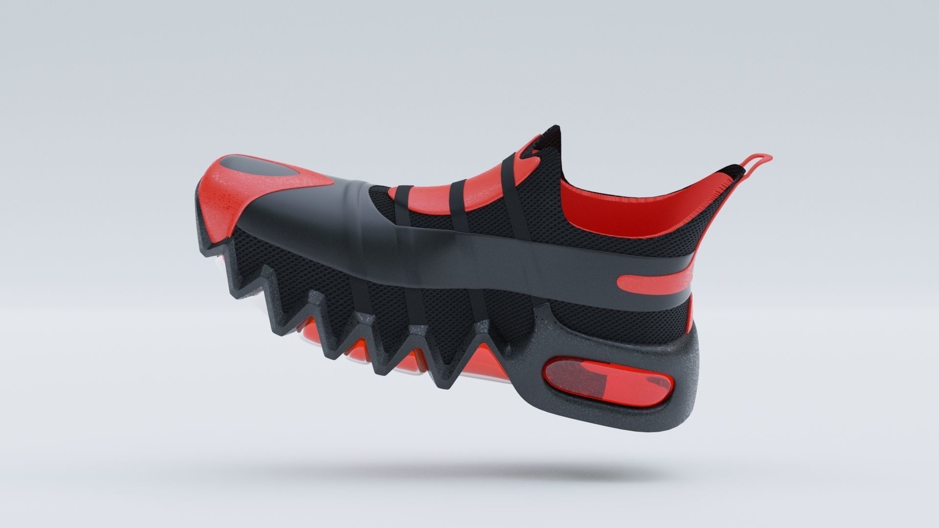 Sneakers sneaker with claws Low-poly 3D model_4