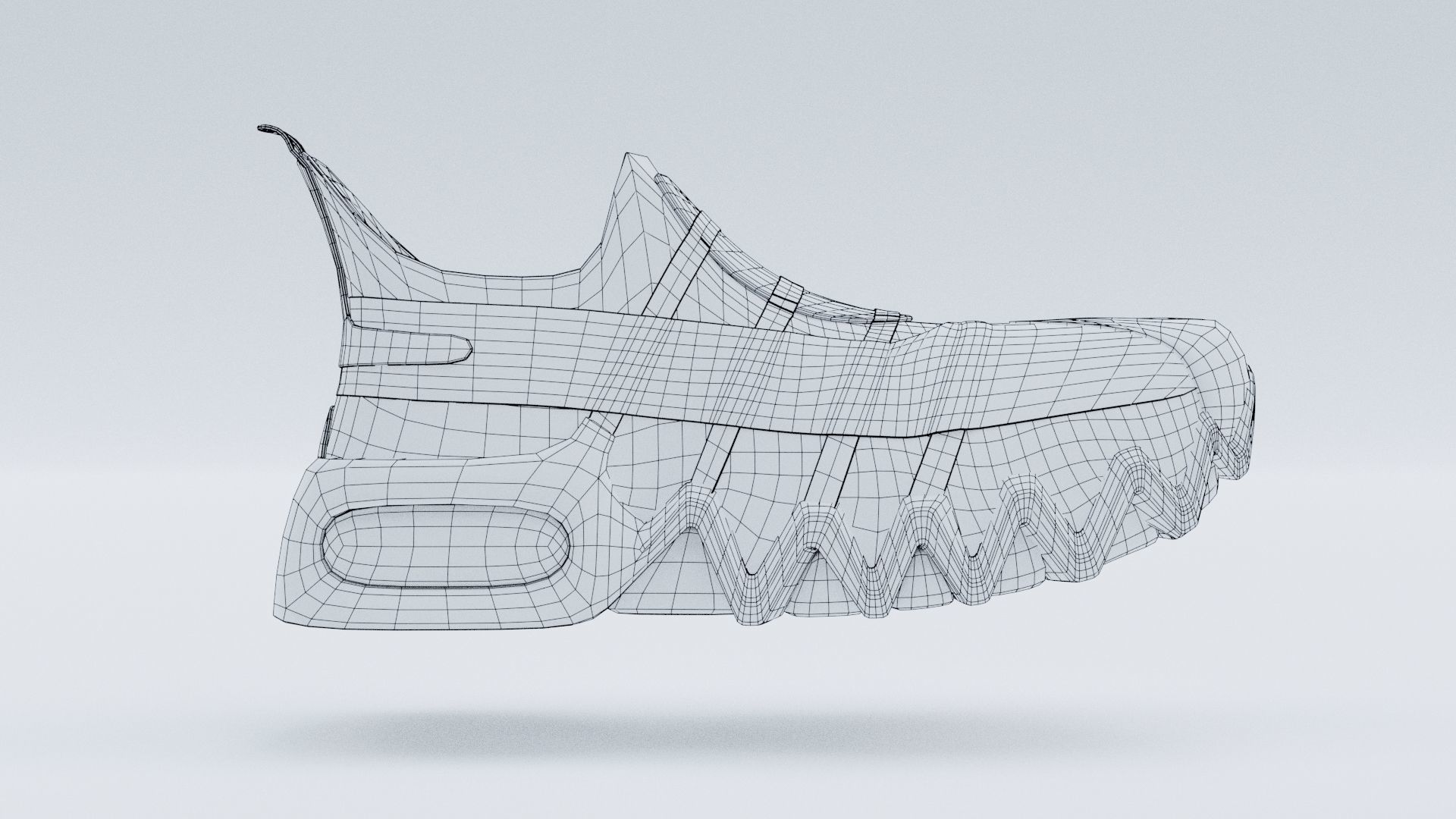 Sneakers sneaker with claws Low-poly 3D model_10