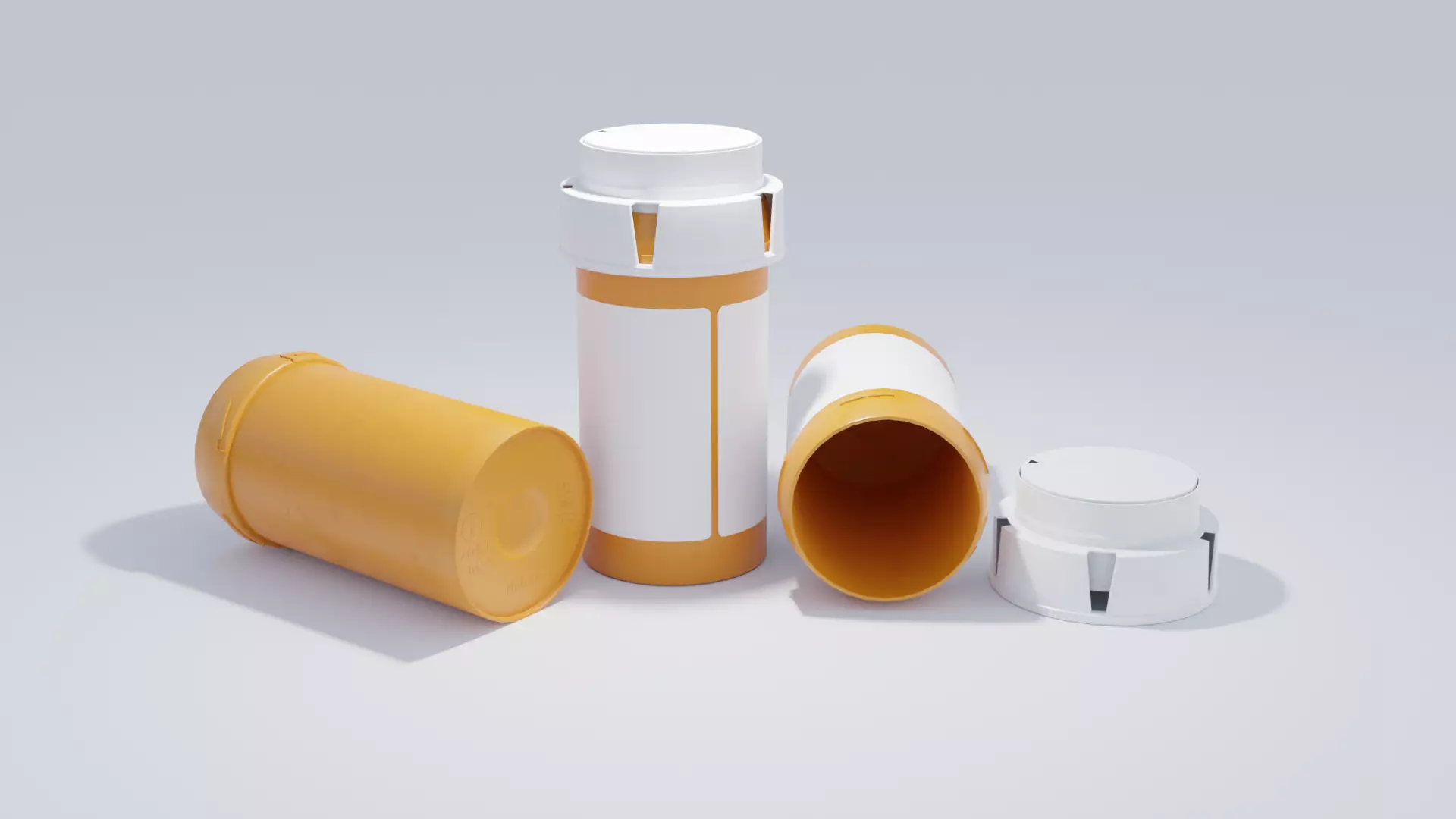 Detailed Blank Pill Bottle 4K 3D model_0